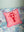 Pink Embroidered Lobster Motif Cushion Cover