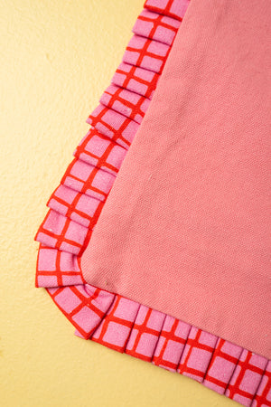 Pink Embroidered Lobster Motif Cushion Cover