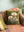 Green Embroidered Flower Velvet Cushion Cover