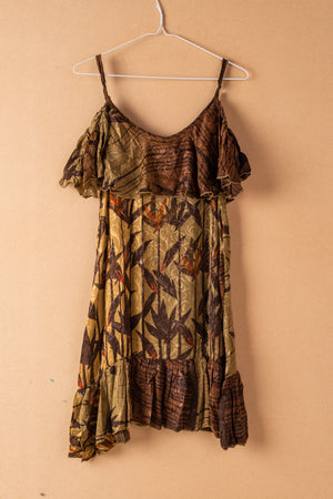 Recycled Silk Short Sleeveless Dress - Large - 06