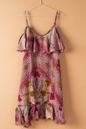 Recycled Silk Short Sleeveless Dress - Large - 08