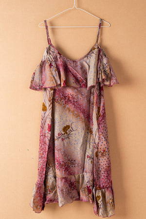 Recycled Silk Short Sleeveless Dress - Large - 08