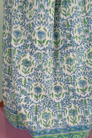 Jacqueline Green Hand Block Printed Cotton Long Dress