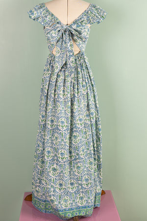 Jacqueline Green Hand Block Printed Cotton Long Dress