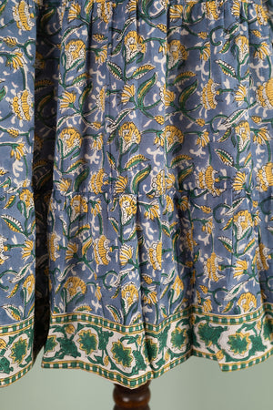 Elizabeth Yellow & Blue Hand Block Printed Cotton Tunic