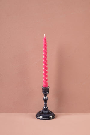Slate Grey Moulded Metal Ceramic Candle Holders