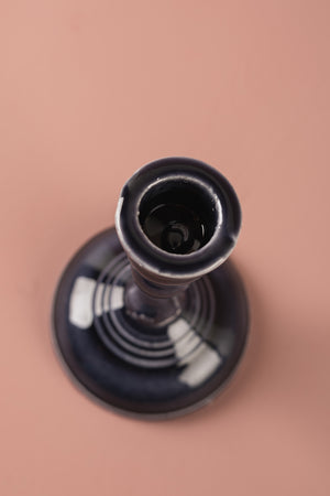 Slate Grey Moulded Metal Ceramic Candle Holders