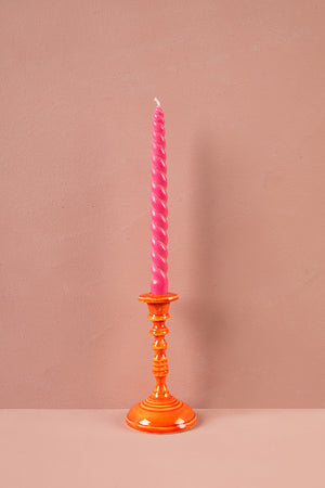 Apricot Moulded Metal Ceramic Candle Holders