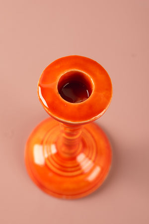 Apricot Moulded Metal Ceramic Candle Holders
