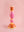 Pink Stripe Hand Painted Wooden Candle Holder