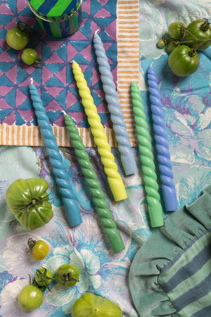 'Coast' Set of Six Twisted Dinner Candles