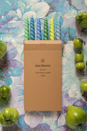 'Coast' Set of Six Twisted Dinner Candles