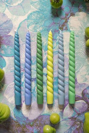 'Coast' Set of Six Twisted Dinner Candles