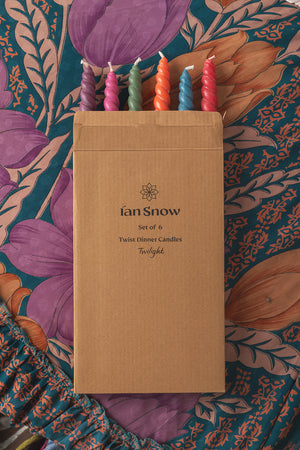 'Twilight' Set of Six Twisted Dinner Candles