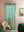 Taffy Pink Florals on Laurel Green Block Print Single Curtain