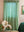 Taffy Pink Florals on Laurel Green Block Print Single Curtain