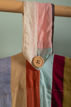Muted Tones Patchwork Stripe Single Curtain