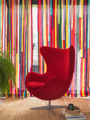 Bright Tones Patchwork Stripe Single Curtain