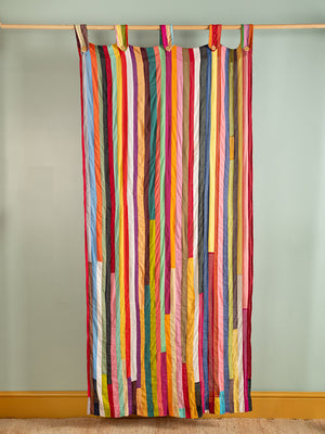 Bright Tones Patchwork Stripe Single Curtain