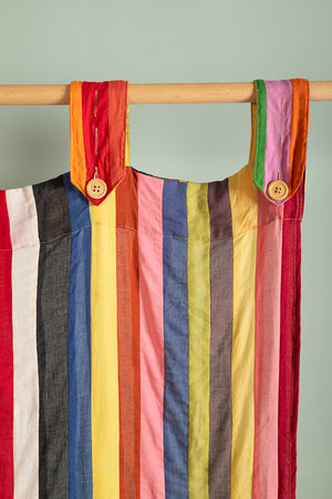 Bright Tones Patchwork Stripe Single Curtain
