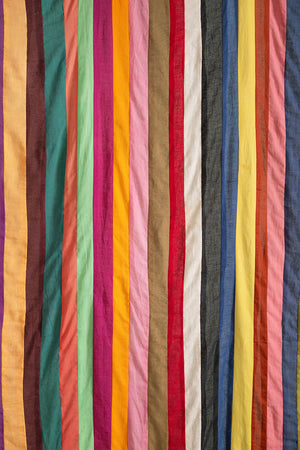 Bright Tones Patchwork Stripe Single Curtain