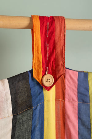 Bright Tones Patchwork Stripe Single Curtain