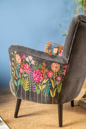 Grey Bloomingville Velvet Armchair