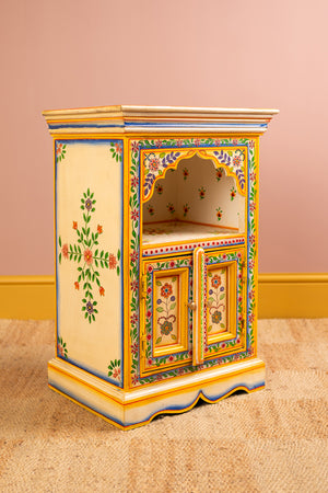 Cream & Yellow Hand Painted Bedside Cabinet