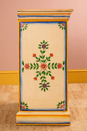 Cream & Yellow Hand Painted Bedside Cabinet