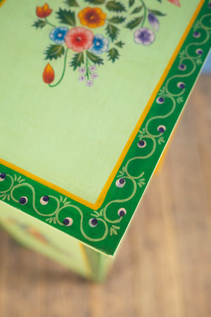 Green Floral Hand Painted Cupboard