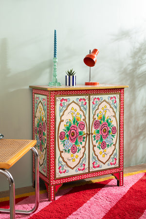 Rose Bouquet Hand Painted Cupboard