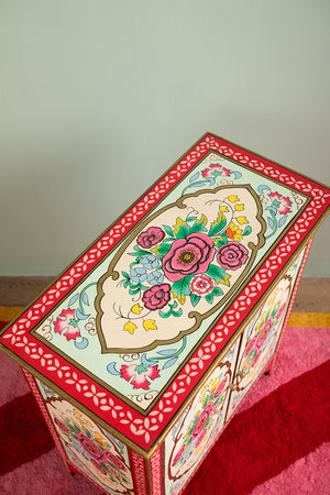 Rose Bouquet Hand Painted Cupboard