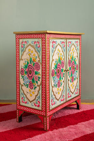 Rose Bouquet Hand Painted Cupboard