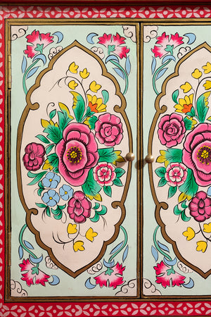 Rose Bouquet Hand Painted Cupboard