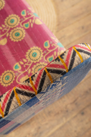 Fuchsia Kantha Panelled Armchair - 05