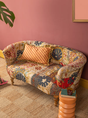 Embroidered Kantha Panelled Cocktail Sofa