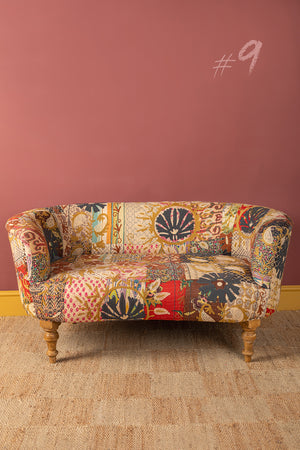 Embroidered Kantha Panelled Cocktail Sofa