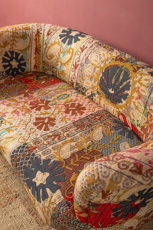 Embroidered Kantha Panelled Cocktail Sofa