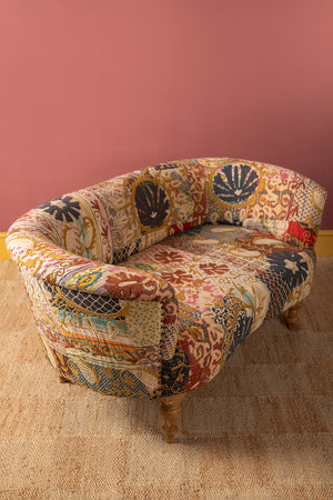 Embroidered Kantha Panelled Cocktail Sofa