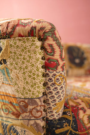 Embroidered Kantha Panelled Cocktail Sofa
