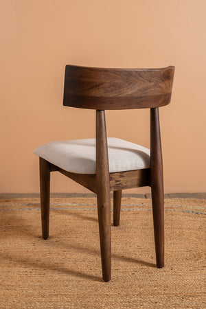 Cormac Acacia Wood Vinegar Finish Upholstered Dining Chair