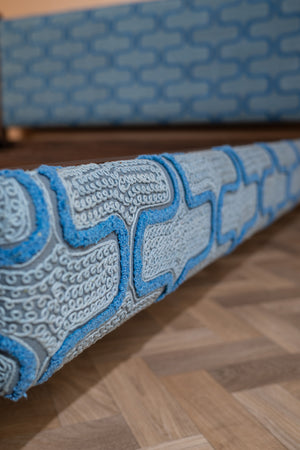 Artus Acacia Wood Super King Bed with Hudson Upholstery