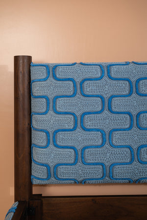 Artus Acacia Wood Super King Bed with Hudson Upholstery