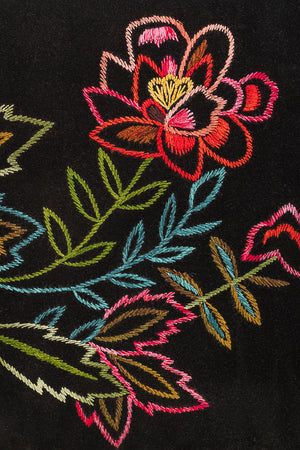 Black & Neon Velvet Embroidered Sofa