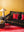 Black & Neon Velvet Embroidered Large Sofa