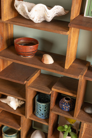 Wooden Block Wall Shelf