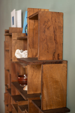 Wooden Block Wall Shelf