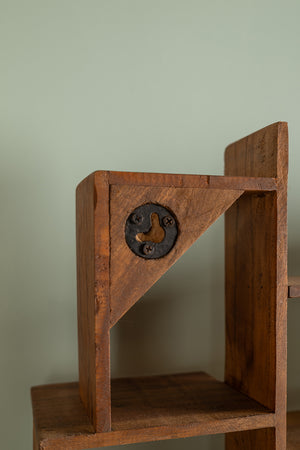 Wooden Block Wall Shelf