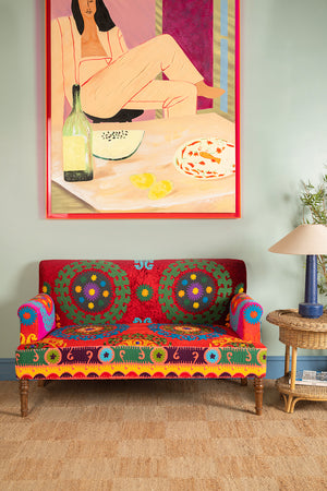 Surat Velvet Embroidered Sofa