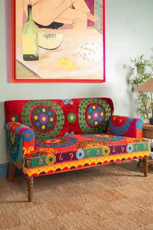 Surat Velvet Embroidered Sofa